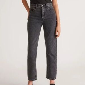 Everlane High Rise Straight Jean - Washed Black